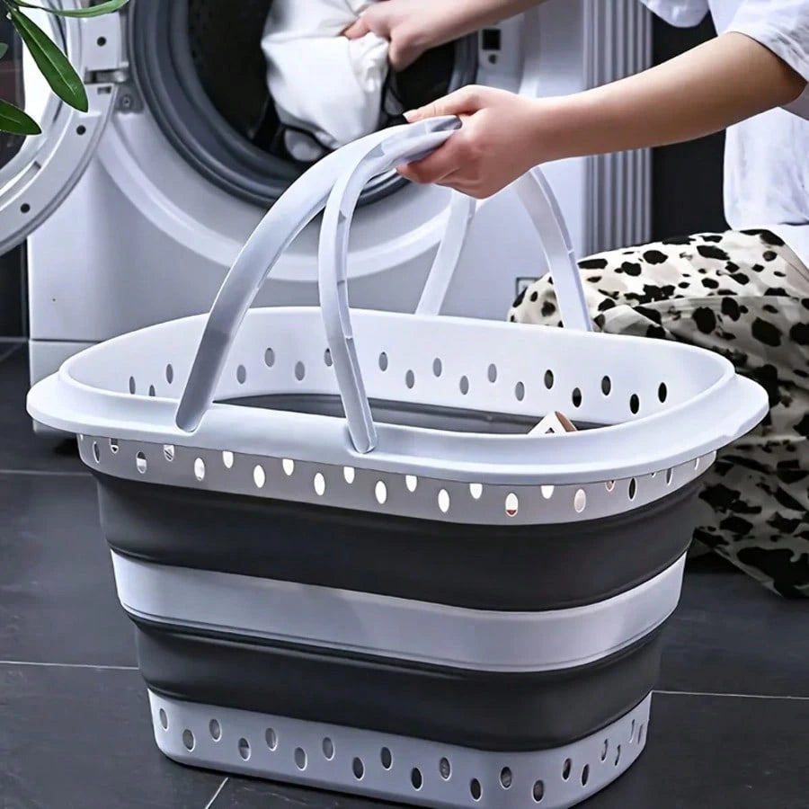 Space-Saving 11.36gal Collapsible Laundry Hamper - Durable, Foldable Plastic Basket With Handles For Easy Storage & Organization