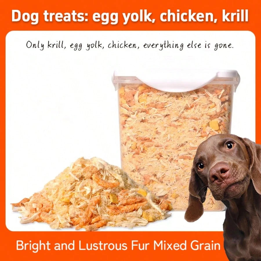 Teuteur Freeze-Dried Dog Treat with krill, egg yolk, and chicken floss