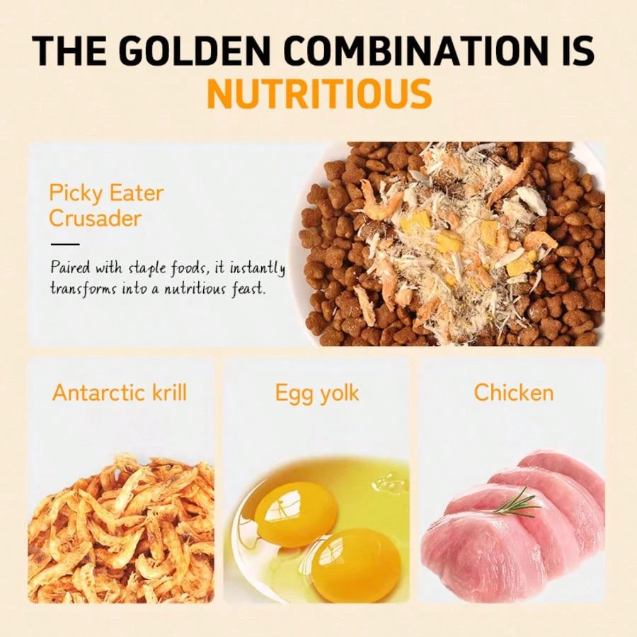 Teuteur Freeze-Dried Dog Treat with krill, egg yolk, and chicken floss