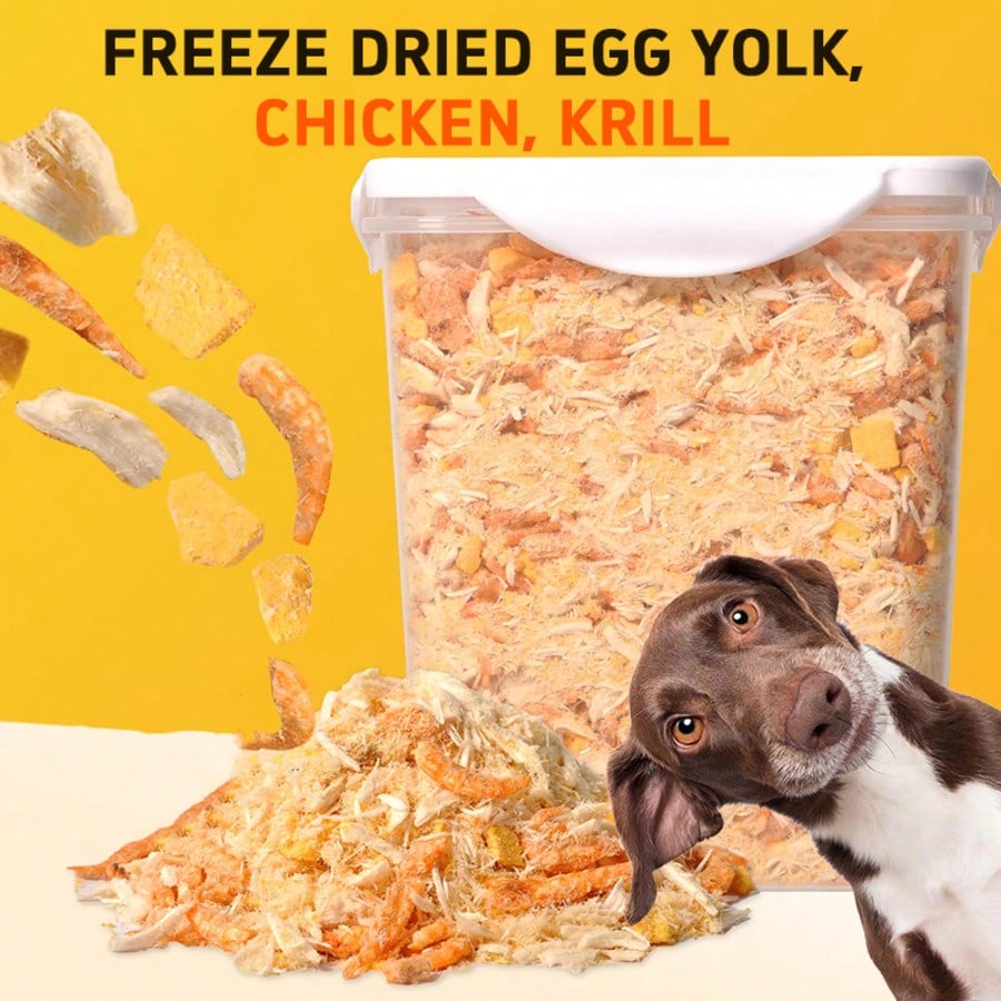 Teuteur Freeze-Dried Dog Treat with krill, egg yolk, and chicken floss