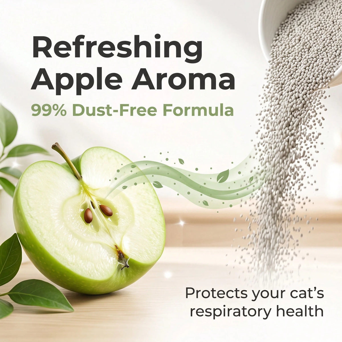 5L Apple Scented Bentonite Cat Litter – Fast Clumping, Odor Control & Low Dust Kitty Sand