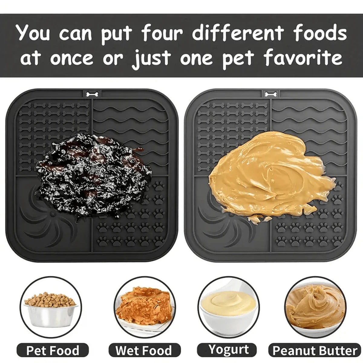 Dog lick mat for bath time and grooming distraction