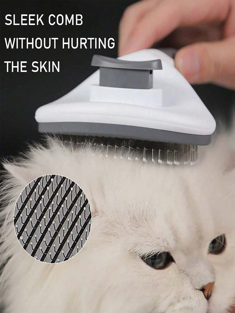 Slicker brush for dogs and cats, close-up of bristles