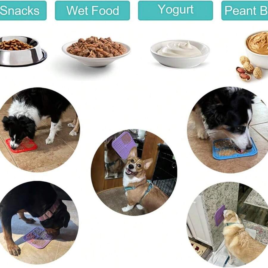Cat slow feeder lick mat with suction cups for bath time