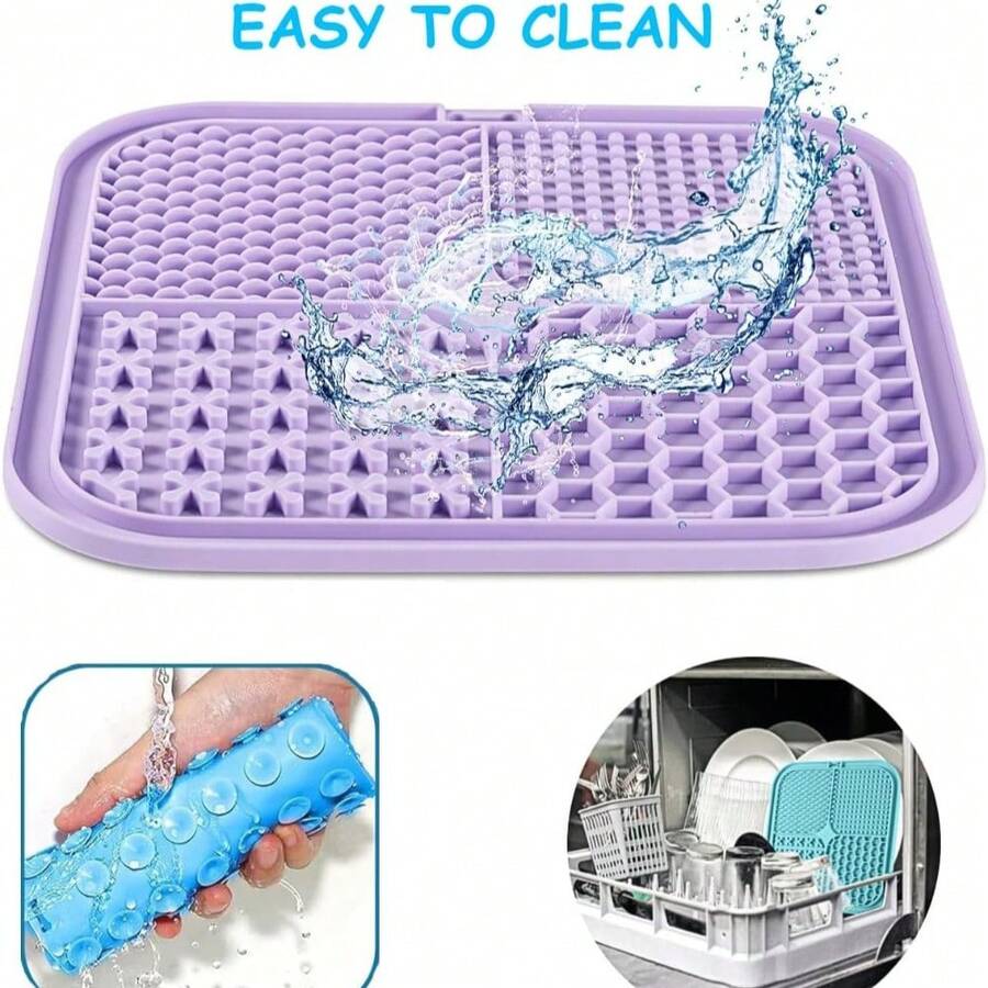 Colorblock silicone licking pad for pet training and grooming