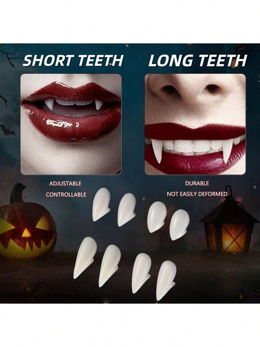 Adult Vampire Fangs Accessory, Realistic Vampire Teeth For Men And Women, Halloween Party Body Acces