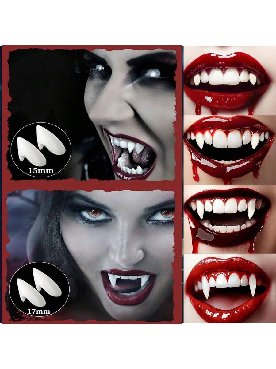 Adult Vampire Fangs Accessory, Realistic Vampire Teeth For Men And Women, Halloween Party Body Acces
