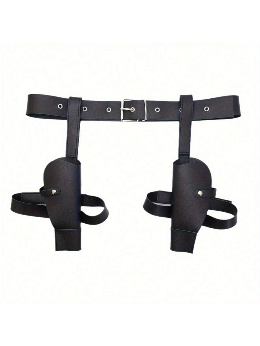 Western cowboy belt with dual holsters - view 3