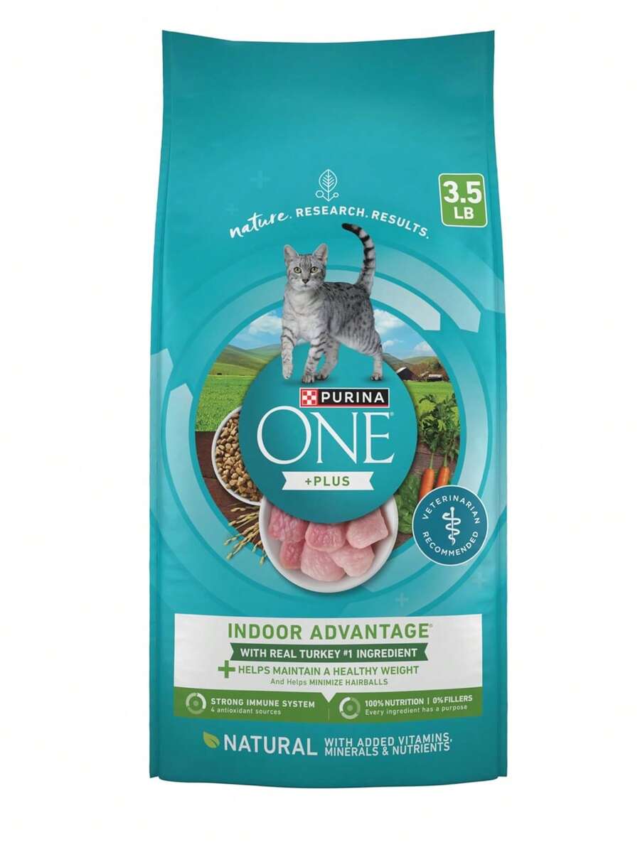 Purina ONE Indoor Advantage natural low fat weight control dry cat food 3.5 lb bag