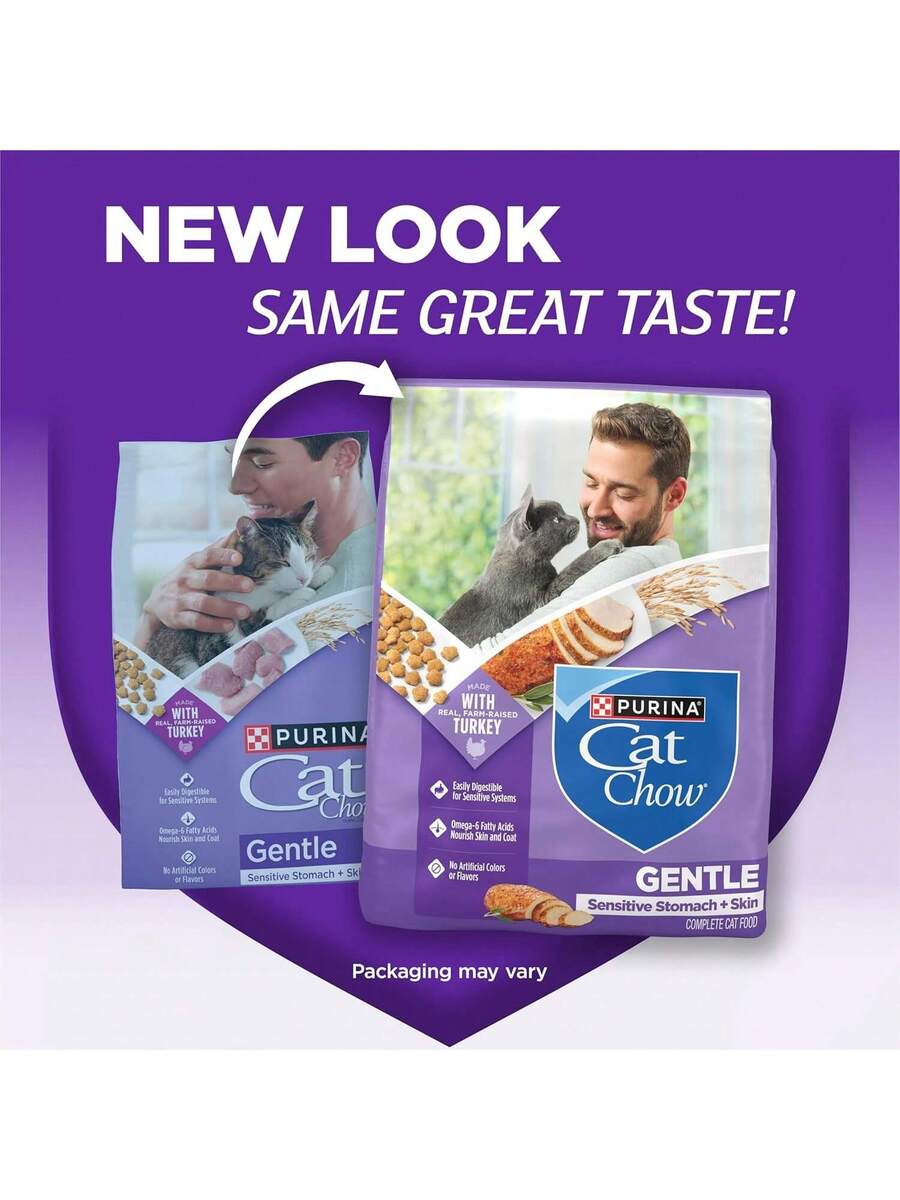 Purina Cat Chow Gentle sensitive stomach and skin dry cat food with turkey 13 lb bag