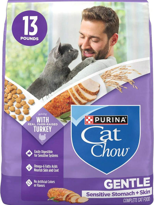 Purina Cat Chow Gentle sensitive stomach and skin dry cat food with turkey 13 lb bag