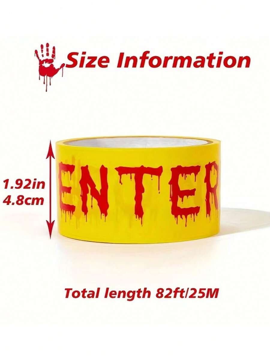 Halloween Caution Tape, Yellow And Red Danger Warning Tape, Suitable For Indoor And Outdoor Decoration Of Ghosts And Monsters Themes, Can Be Used As Safety Barrier For Parties, Doors, Yards, Haunted Houses And Horror Scenes