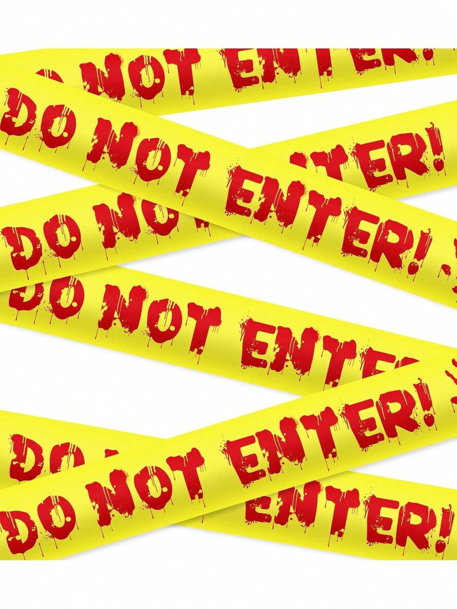 Halloween Caution Tape, Yellow And Red Danger Warning Tape, Suitable For Indoor And Outdoor Decoration Of Ghosts And Monsters Themes, Can Be Used As Safety Barrier For Parties, Doors, Yards, Haunted Houses And Horror Scenes