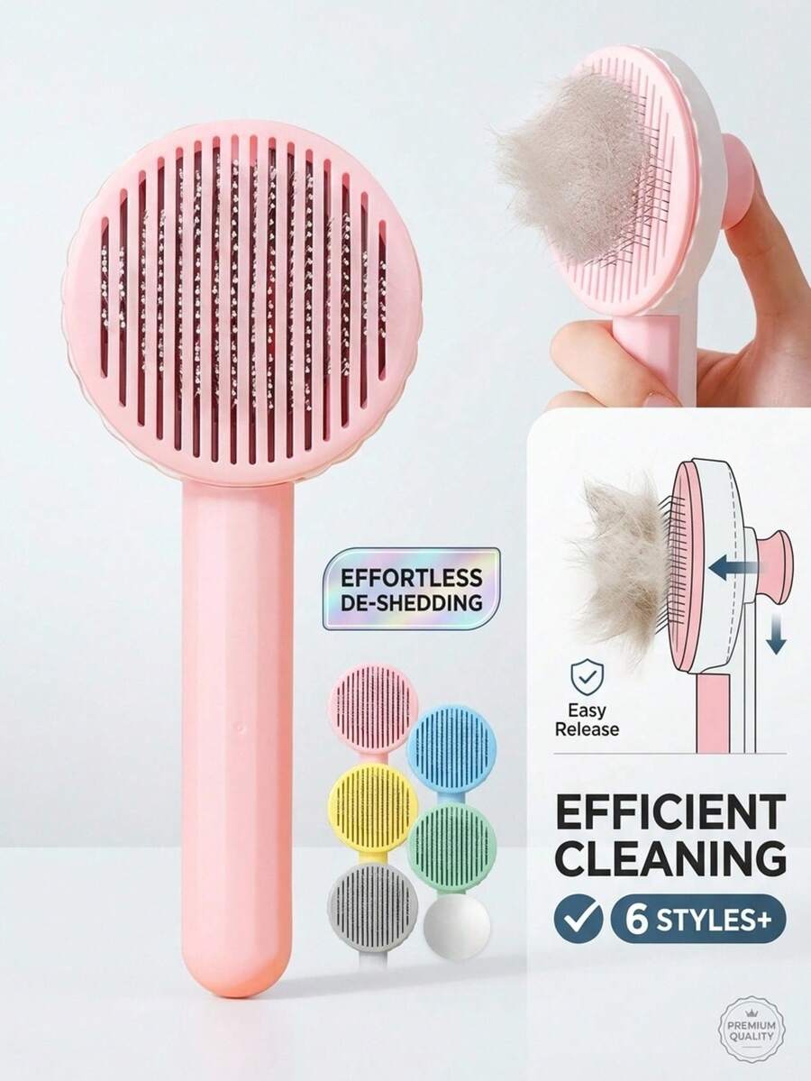 Avinofy 20cm self-cleaning slicker brush for dogs, cats and puppies, front view
