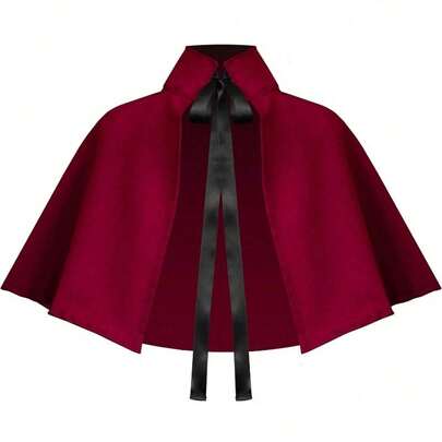 Unisex Lightweight Hooded Cloak Cape For Men Women, Spring Autumn Thin Halloween - Red