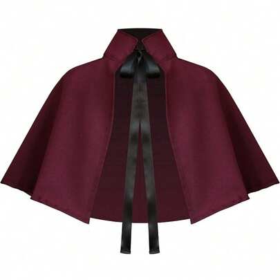 Unisex Lightweight Hooded Cloak Cape For Men Women, Spring Autumn Thin Halloween - Burgundy