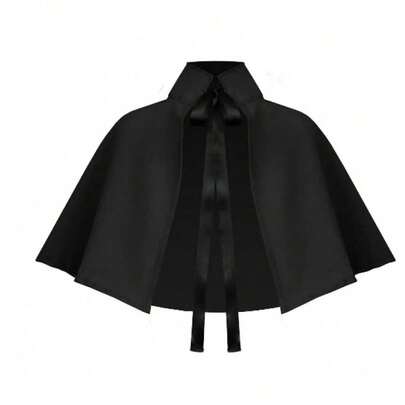 Unisex Lightweight Hooded Cloak Cape For Men Women, Spring Autumn Thin Halloween - Black