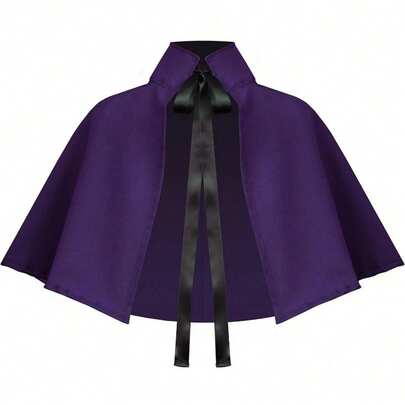 Unisex Lightweight Hooded Cloak Cape For Men Women, Spring Autumn Thin Halloween - Purple