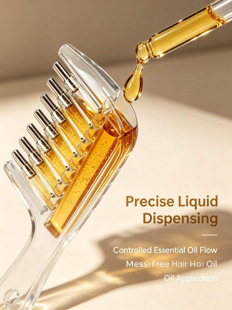 Scalp Hair Oil Dispensing Comb, Hair Root Essence Applicator, Refillable Hair Ca - image 7