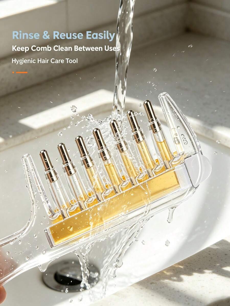 Scalp Hair Oil Dispensing Comb, Hair Root Essence Applicator, Refillable Hair Ca - image 3