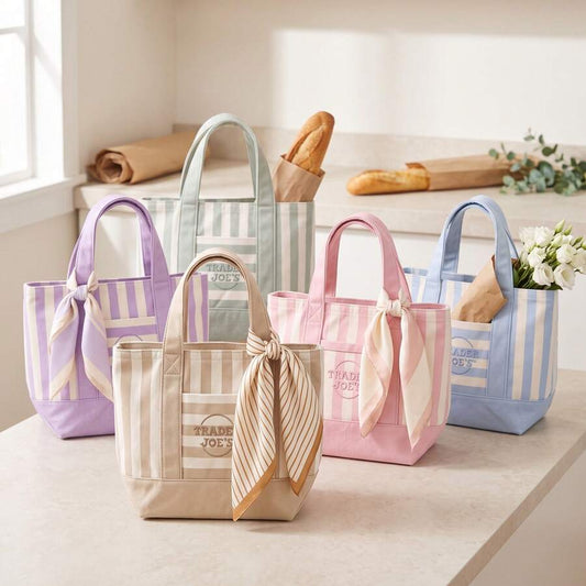 5PCS Trader Joe Canvas Mini Tote Bag Fashionable Lightweight Daily Use Shopping  - image 1