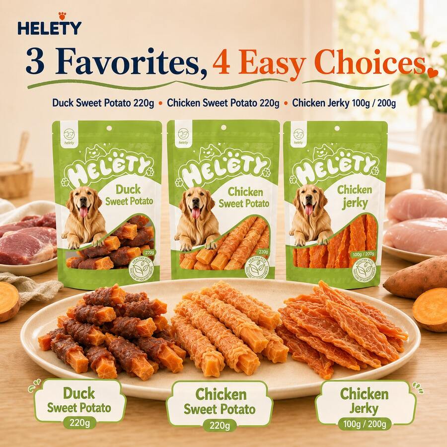 HELETY meaty dog treats flavor options