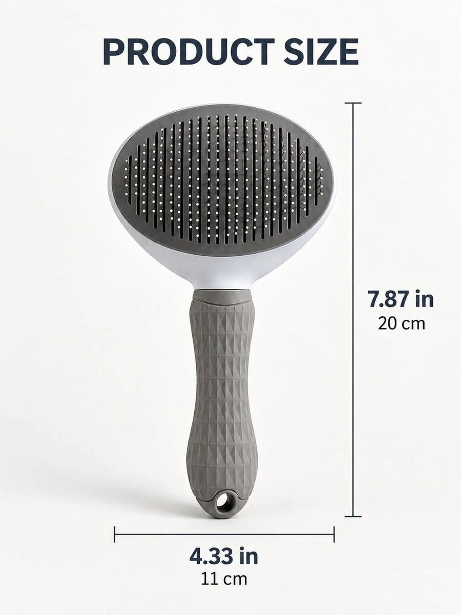 Self-cleaning slicker brush for cats and dogs, product overview