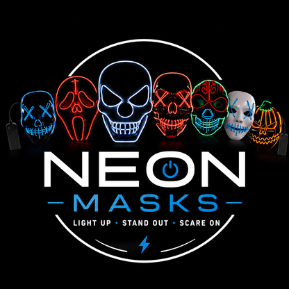 LED Luminous Halloween Mask – Light Up Skull Face Mask with Flashing & Voice Control