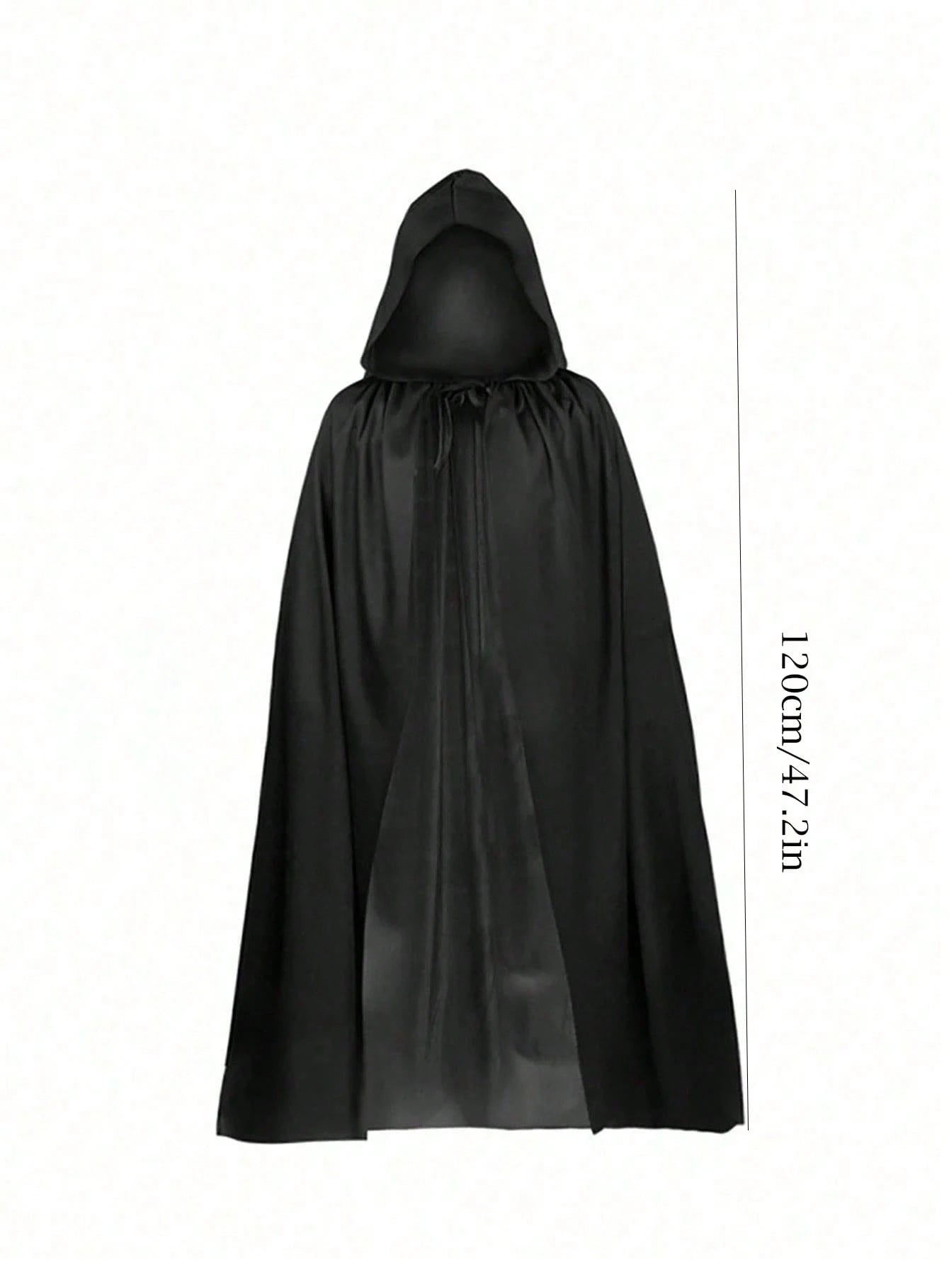 Adult Halloween Hooded Cloak – Black Velvet Cape for Men & Women | Full-Length Vampire, Witch & Wizard Costume | Gothic Cosplay Costume for Halloween Parties
