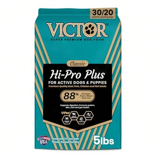 Super Premium Dog Food Hi-Pro Plus Dry Kibble High Protein Dog Food With 30% Protein Beef, Chicken, Pork, Fish Meals, Gluten Free - For High Energy And Active Dogs And Puppies, 5lbs