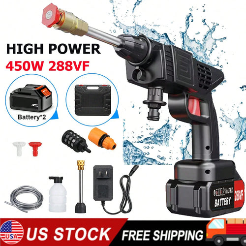 Cordless Pressure Washer, 6-In-1 Nozzle Portable Battery Powered Pressure Washer Handheld, Cordless Pressure Washer, Electric Pressure Water Gun, Handheld Car Washer Gun, Powerful, For Home, Car Washing,Garden Tools
