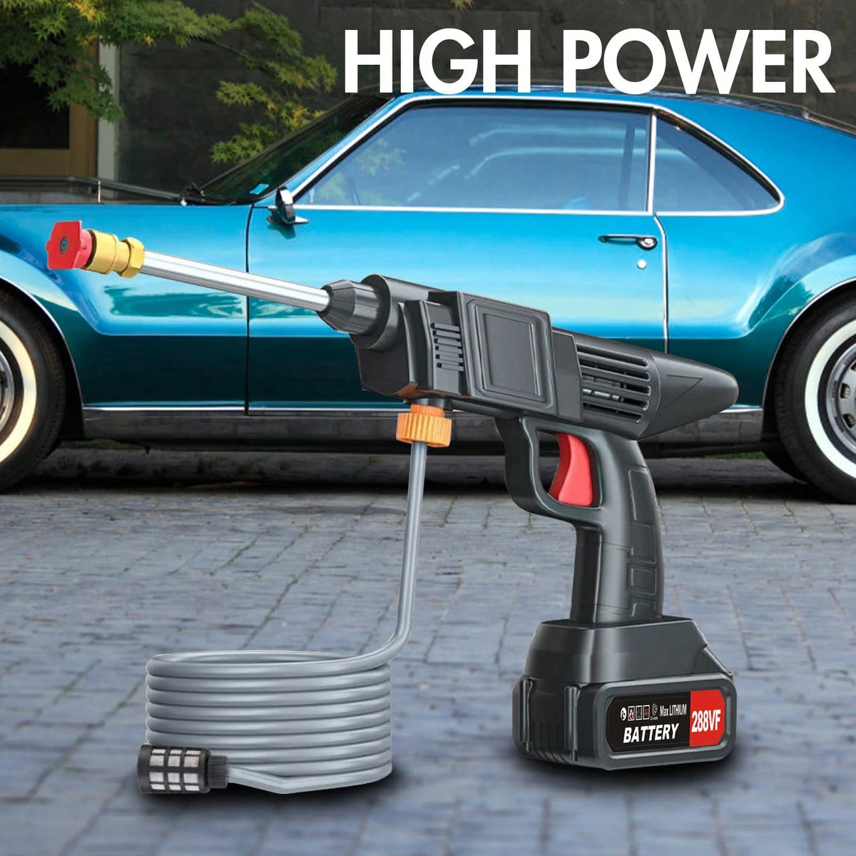 Cordless Pressure Washer, 6-In-1 Nozzle Portable Battery Powered Pressure Washer Handheld, Cordless Pressure Washer, Electric Pressure Water Gun, Handheld Car Washer Gun, Powerful, For Home, Car Washing,Garden Tools
