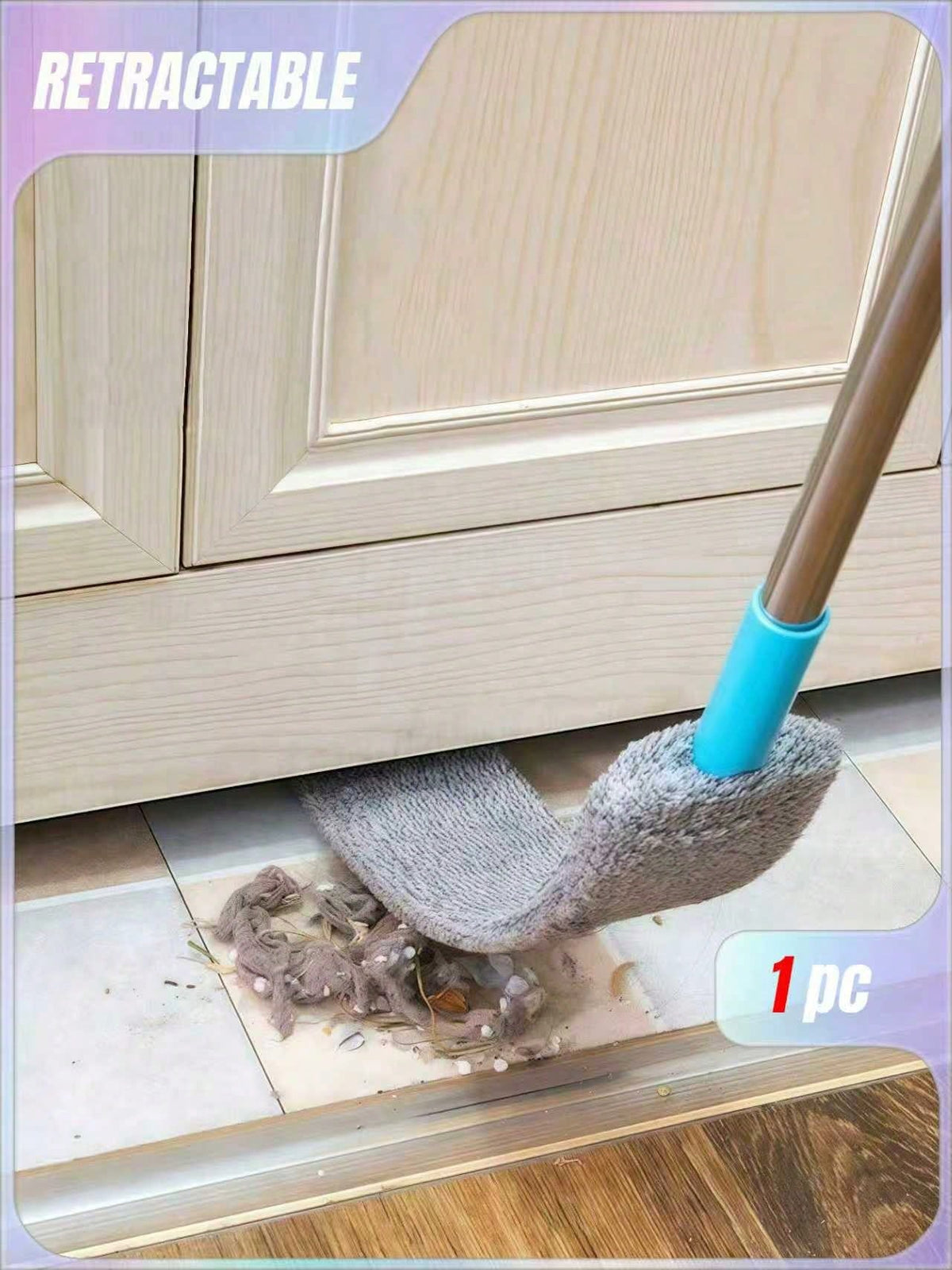 Adjustable Microfiber Cleaning Duster with Extension Pole – Retractable Dust Cleaner for Furniture, Beds, Ceilings & Hard-to-Reach Areas