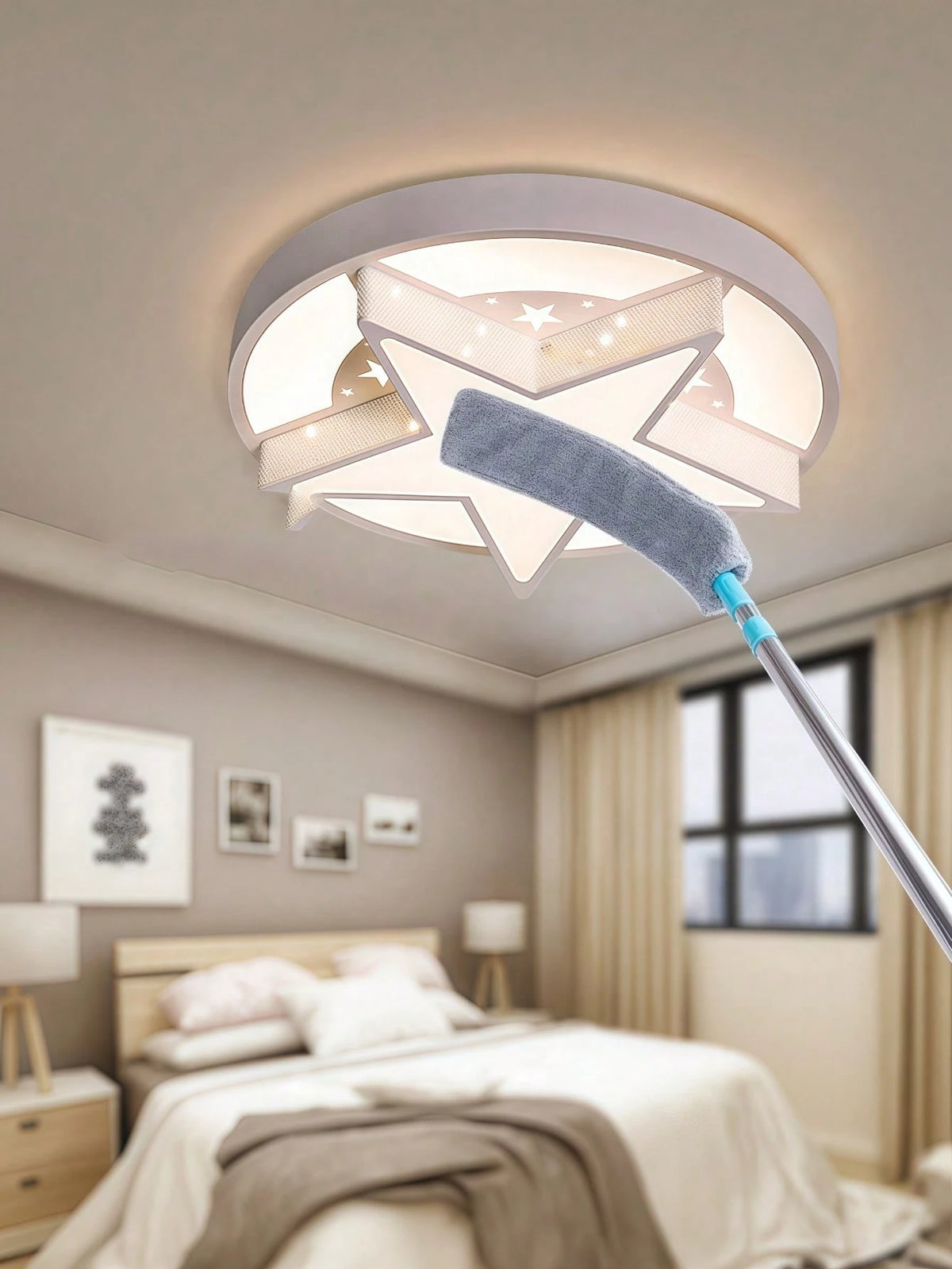 Adjustable Microfiber Cleaning Duster with Extension Pole – Retractable Dust Cleaner for Furniture, Beds, Ceilings & Hard-to-Reach Areas
