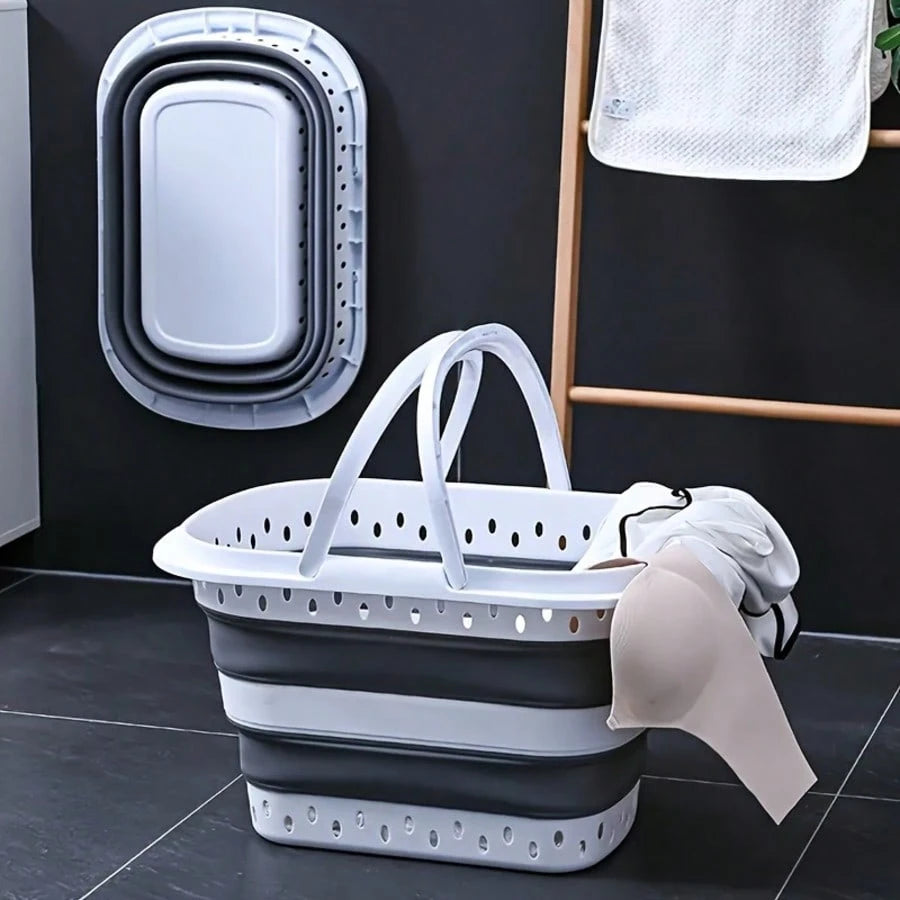 Space-Saving 11.36gal Collapsible Laundry Hamper - Durable, Foldable Plastic Basket With Handles For Easy Storage & Organization