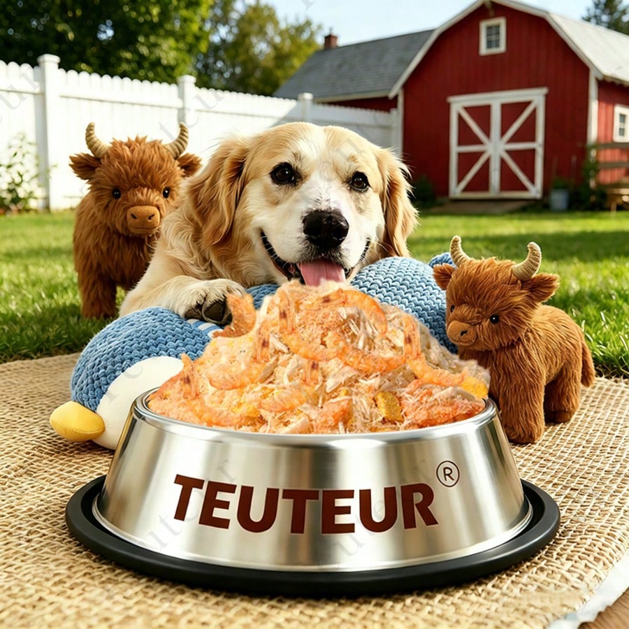 Teuteur Freeze-Dried Dog Treat with krill, egg yolk, and chicken floss