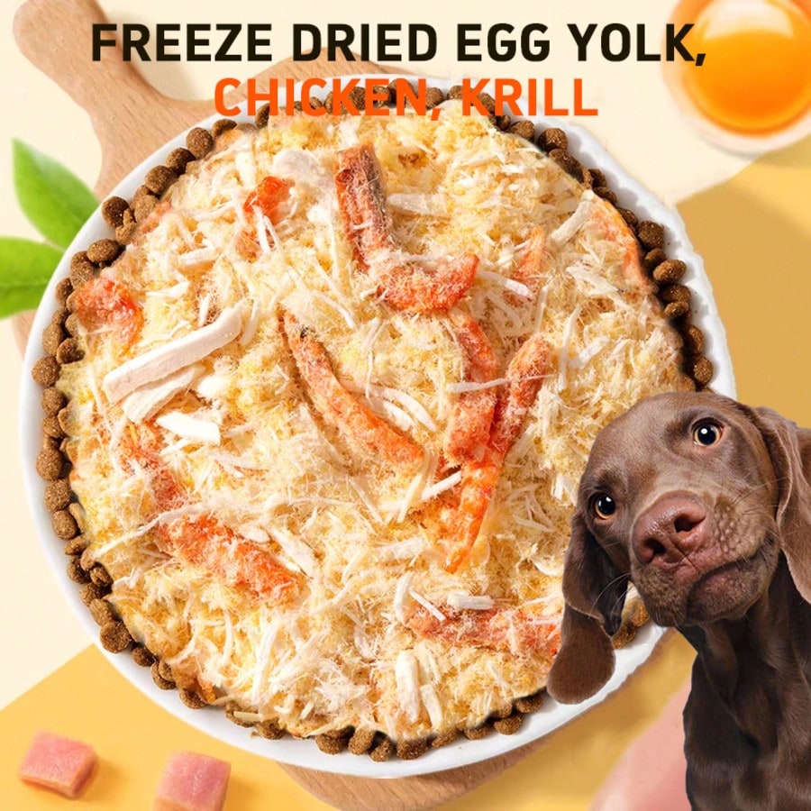 Teuteur Freeze-Dried Dog Treat with krill, egg yolk, and chicken floss