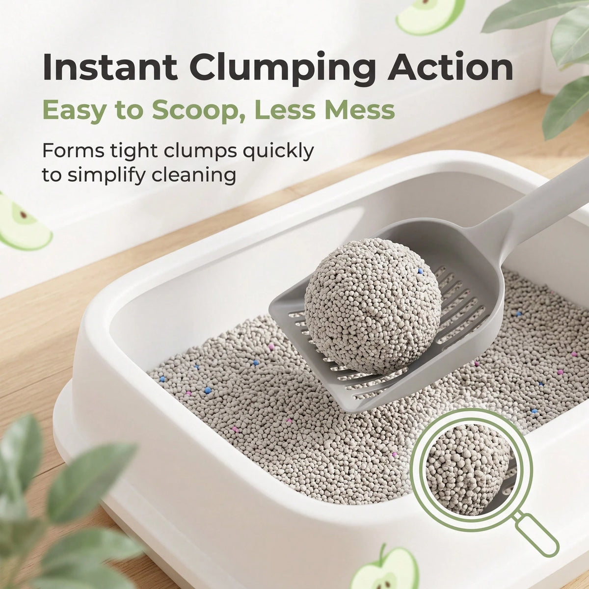 5L Apple Scented Bentonite Cat Litter – Fast Clumping, Odor Control & Low Dust Kitty Sand