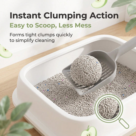 5L Apple Scented Bentonite Cat Litter – Fast Clumping, Odor Control & Low Dust Kitty Sand